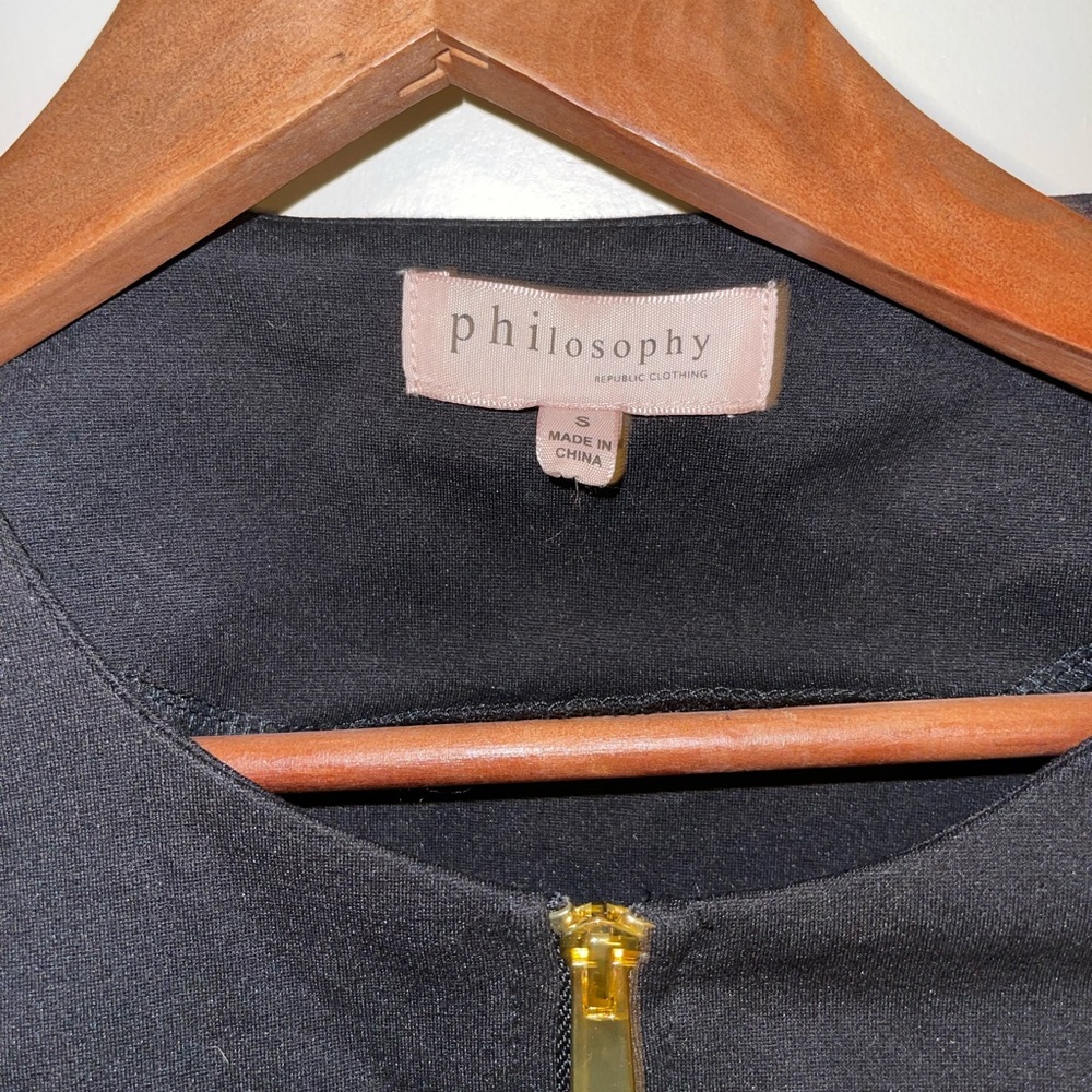 Philosophy Midnight Black Dress with Gold Accent